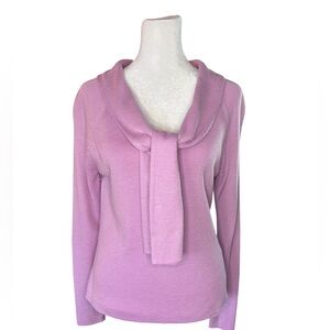 Ann Taylor Long Sleeved Front Tie Top Color Lavender